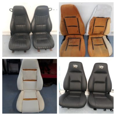 Restauracion y tapiceria de butacas para Pontiac 1980