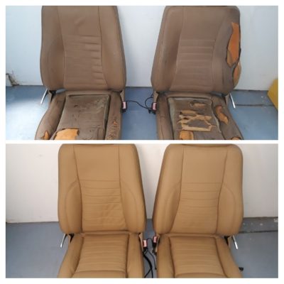 Restauracion y tapiceria en leather (butacas de Jaguar 1981